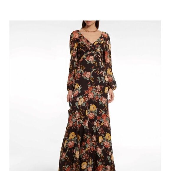 Veronica Beard "Avani" Floral Silk Chiffon Puff Sleeve Maxi Dress NWT $898 - Picture 7 of 11